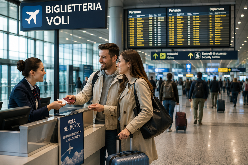 Sportello di biglietteria aerea in aeroporto