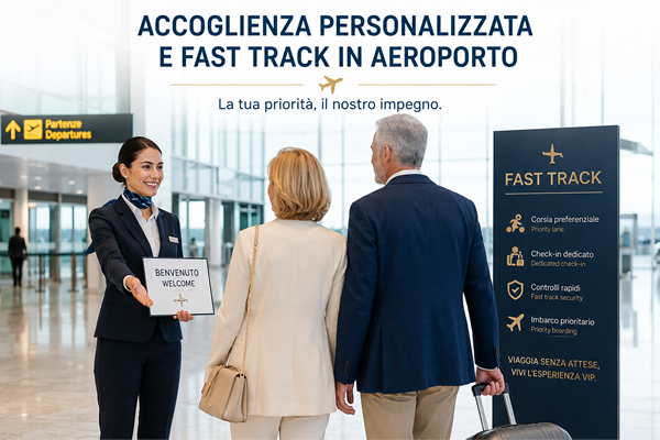 Accoglienza VIP al banco check-in in aeroporto